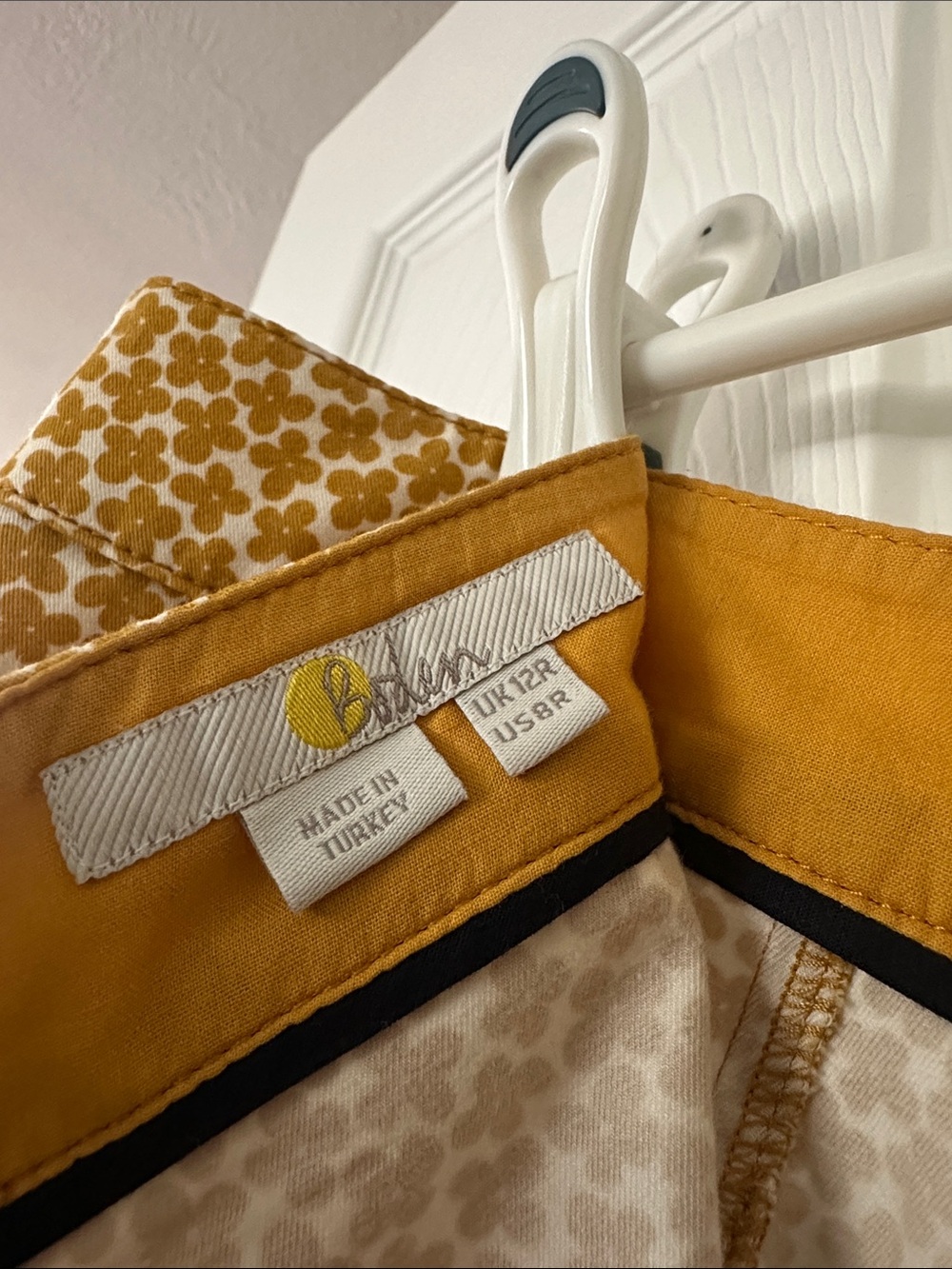 Boden Yellow Floral-Dot Print A-Line Skirt - Picture 3 of 3